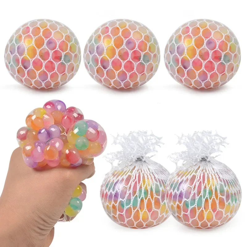 Balle anti-Stress sensorielle arc-en-ciel, jouets Squishy 3D Fidget pour adultes et enfants, Anti-anxiété, jouet silencieux et Non toxique pour bureau et salle de classe