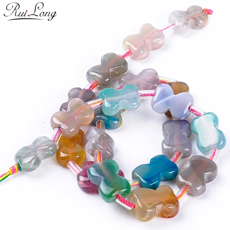 Semi-precious Cute Little Bear Crack Stripe Natural Stone Agata Beads DIY Jewelry Making For Necklace