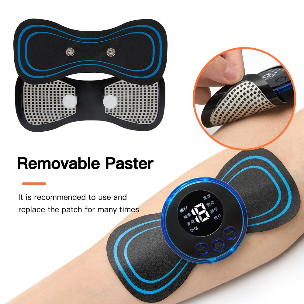 EMS Electric Pulse Neck Massager Cervical Massage Patch Back Sticker Muscle Stimulator Portable Relief Pain Relax Massageador