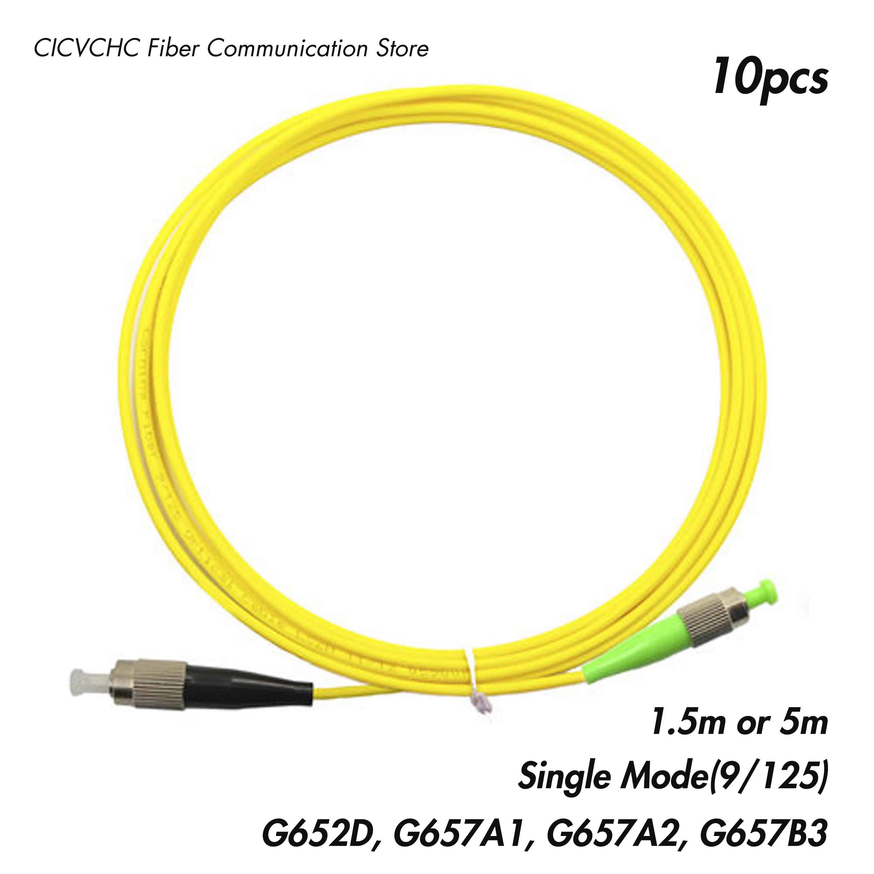 10pcs FC/APC-FC/UPC Fiber Patchcord-SM(9/125) G652D or G657A1-1m, 1.5m or 5m-3.0mm Cable / Jumper