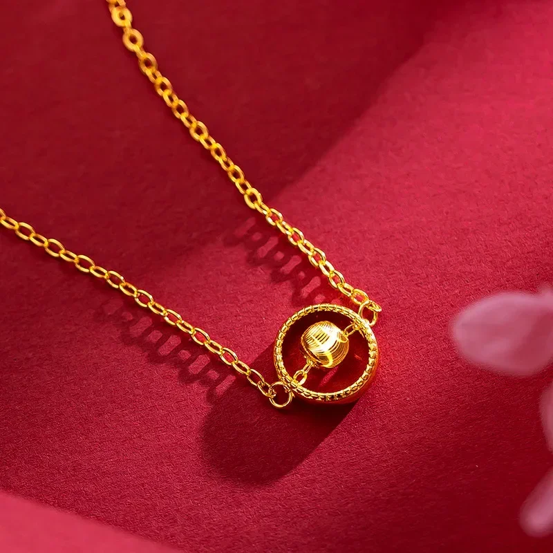 

Noble AU999 gold Necklace Pendant Goddess 24Kreal gold pendant Valentine's Day gift for girlfriend colar feminino Holiday Gift