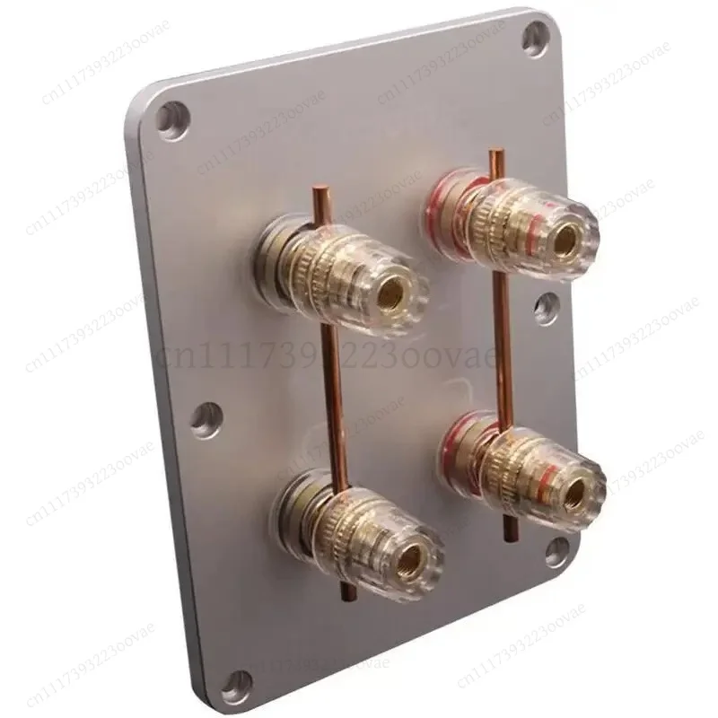 df 4-Position Junction Box Pure Copper Gold Plated Terminal Dual Line Splitter Audio Connector 4 Way Distribution Board