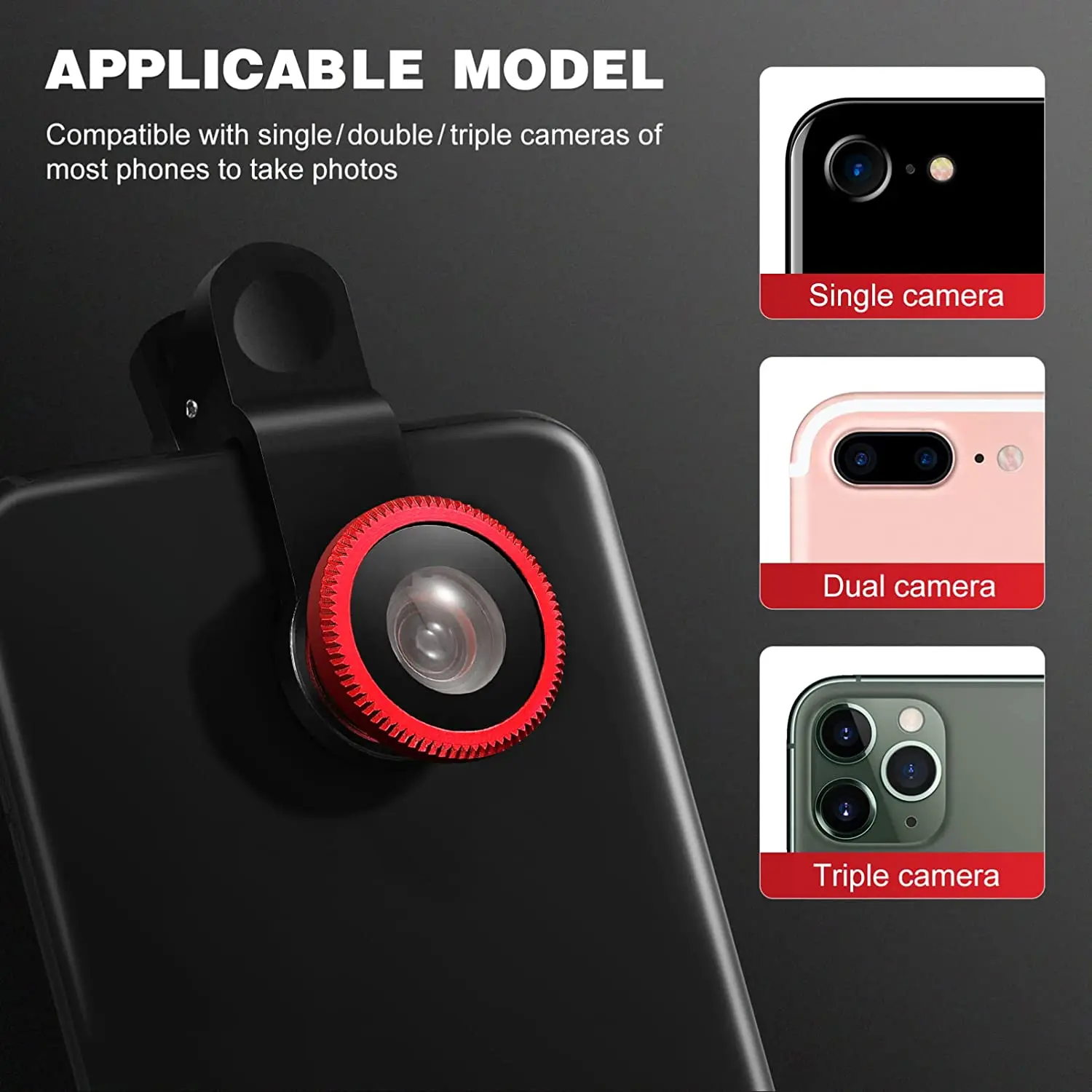 3in1 Fisheye Mobile Phone Lens 0.67X Wide Angle Zoom Fish Eye Macro Lenses Camera Kits With Clip Lens For Iphone Smartphone
