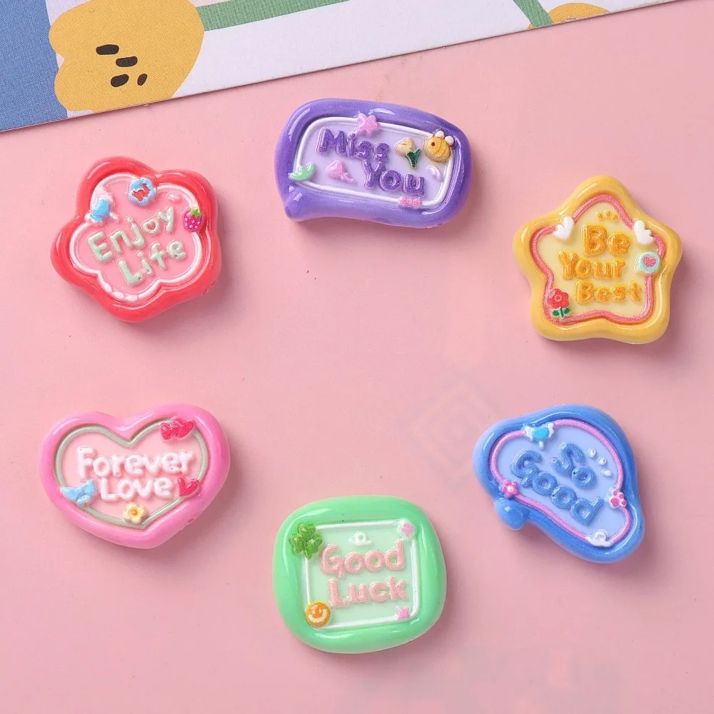 10pcs Kawaii Resin Flatback Mini Heart Flower Charms Cabochons Embellishments for DIY Ornament Crafts Scrapbook Home Decorations