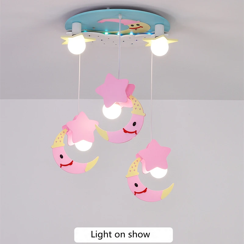 

Nordic moon ceiling light Girl kawaii room decor modern scandinavian lamp bedroom interior smart led indoor cute nursery lights