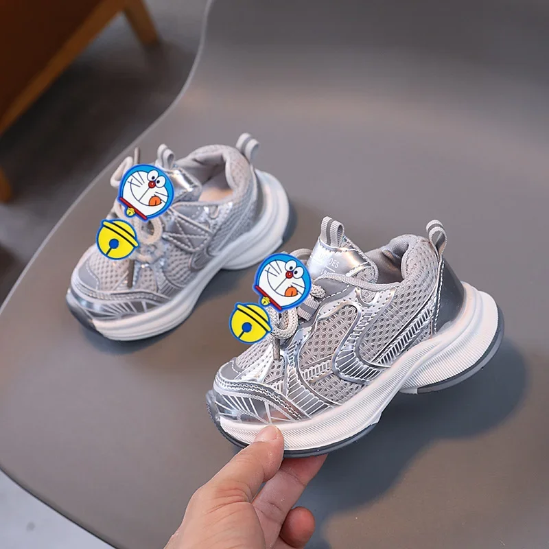 أحذية رياضية جلجل كات عبقور موضة تنفس الفتيات الفتيان أحذية رياضية للأطفال ربيع الخريف أحذية رياضية ناعمة سوليد عادية