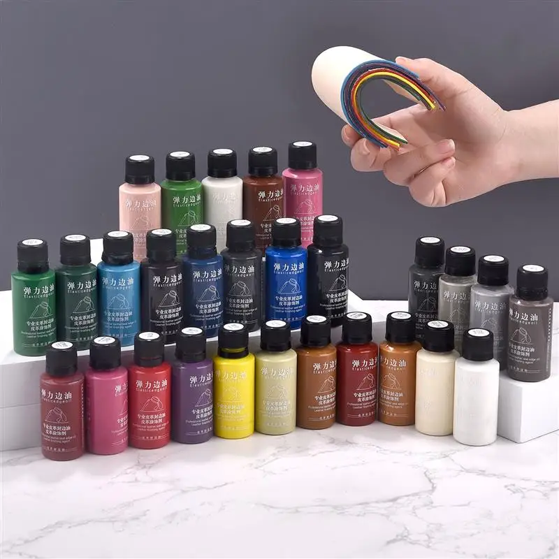 Peinture à l'huile pour bord de cuir, embaude finition à l'huile, combinaison de documents, bord professionnel, artisanat de bricolage, chaussures en cuir, huile pigmentée, 30ml