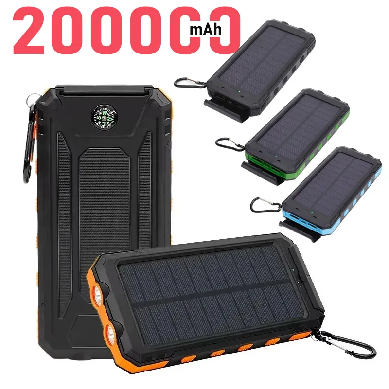 

20000mAh Large Capacity Solar Power Bank Portable Charger Compatible with IOS Android USB-A and USB-C Fast Charging Powerbank