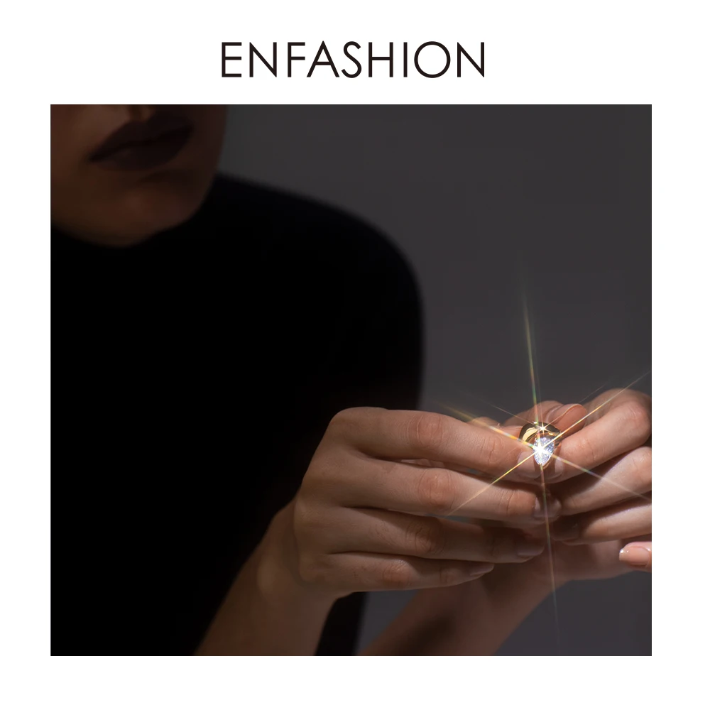 ENFASHION Asymmetric Water Droplets Crystal Ear Cuff Clip On Earrings For Women Gold Color Earcuff Earings Fashion Jewelry E1151