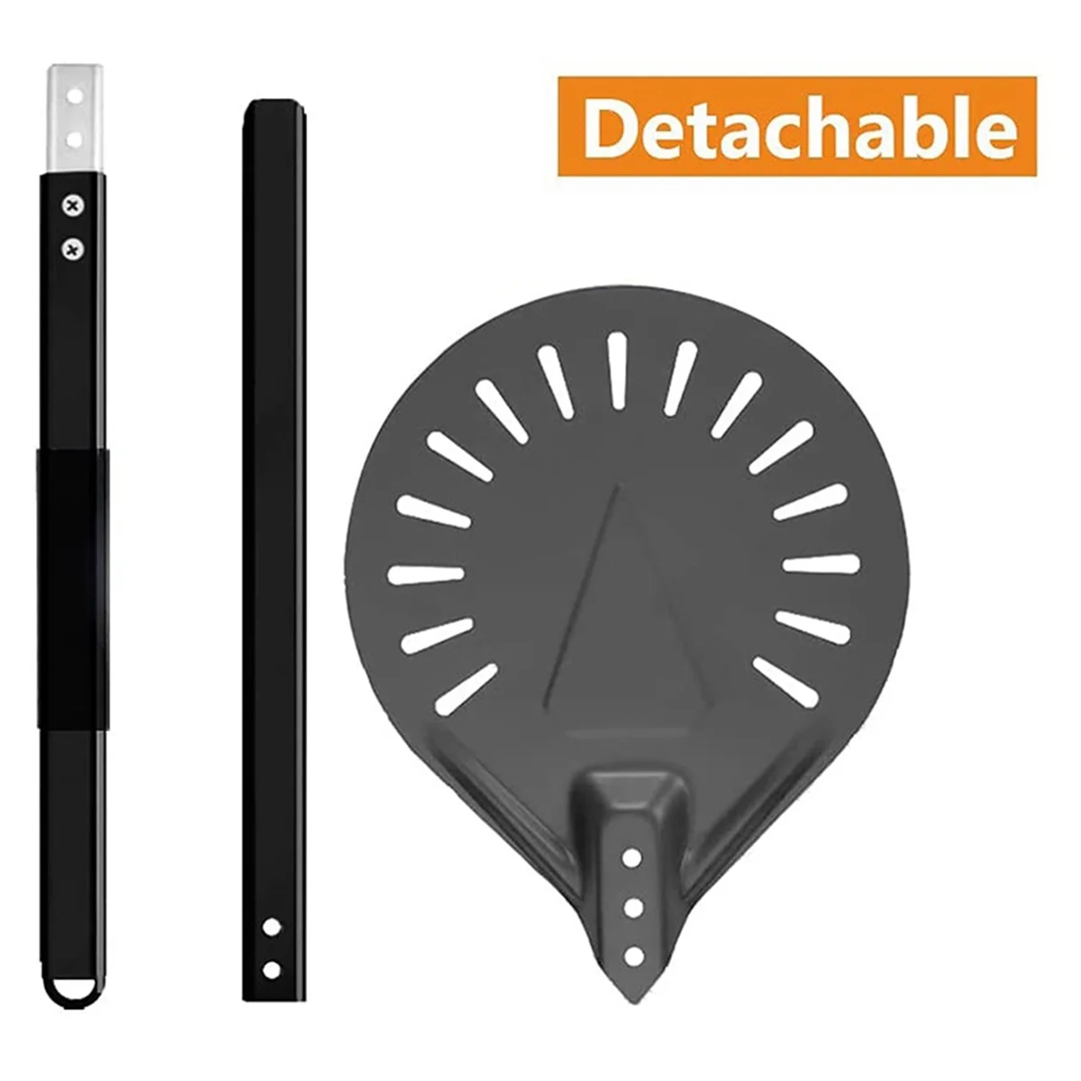 Pizza Shovel Metal Pizza Turning Peel Oversize Professional Long Round Pizza Tool Aluminum Adjustable Pastry Removable Handle