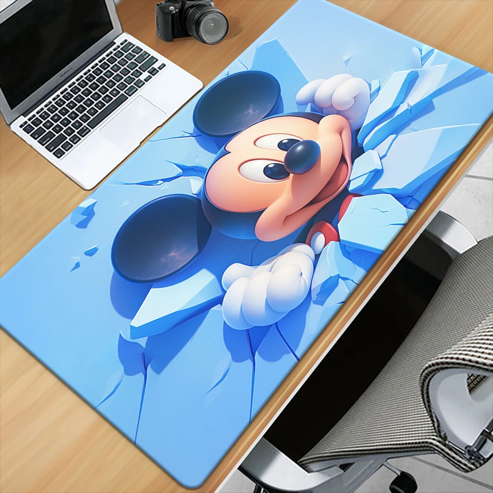 MINISO Mickey Mouse Cartoon Printing XXL Mousepad Computer Lock Edge Natural Rubber E-sports Desk Pad Large Gaming  Mouse Pad