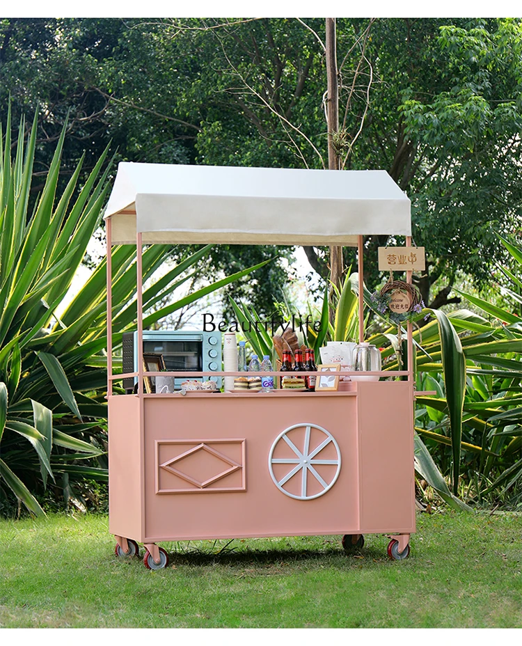 

Wrought iron stall push mobile snack cart stall promotion table