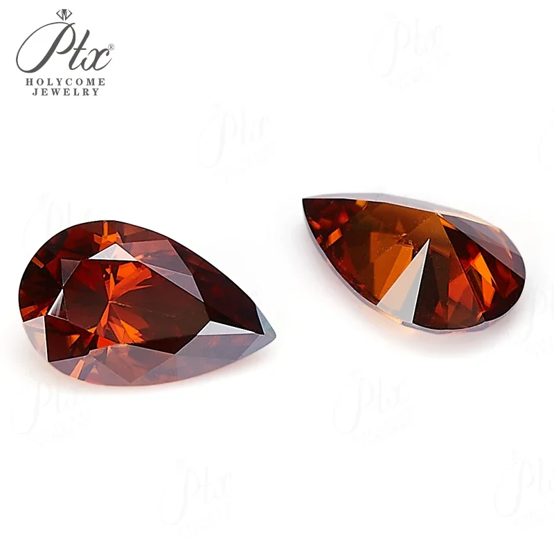 Moissanit-Diamant Asscher Oval Birnenförmiger Schliff mit GRA-Zertifikat Granatfarbe VVS1 Reinheit Perlen für Schmuckherstellung Charms – Detail 20