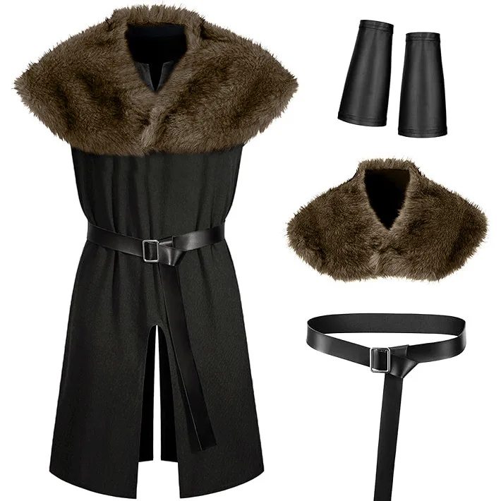 ensemble-de-costume-viking-medieval-robe-sans-manches-avec-col-en-fausse-fourrure-et-ceinture-brassards-tenue-de-cosplay-pour-halloween-et-la-renaissance