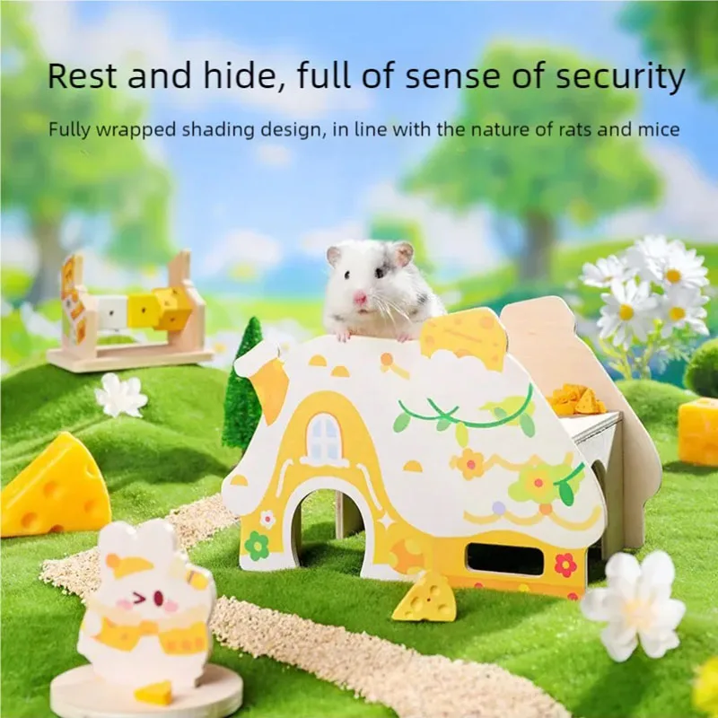 

Cheese Hamster Hiding House Cage Small House Landscaping Supplies Platform Golden Bear Toys Ornament Nest Furniture