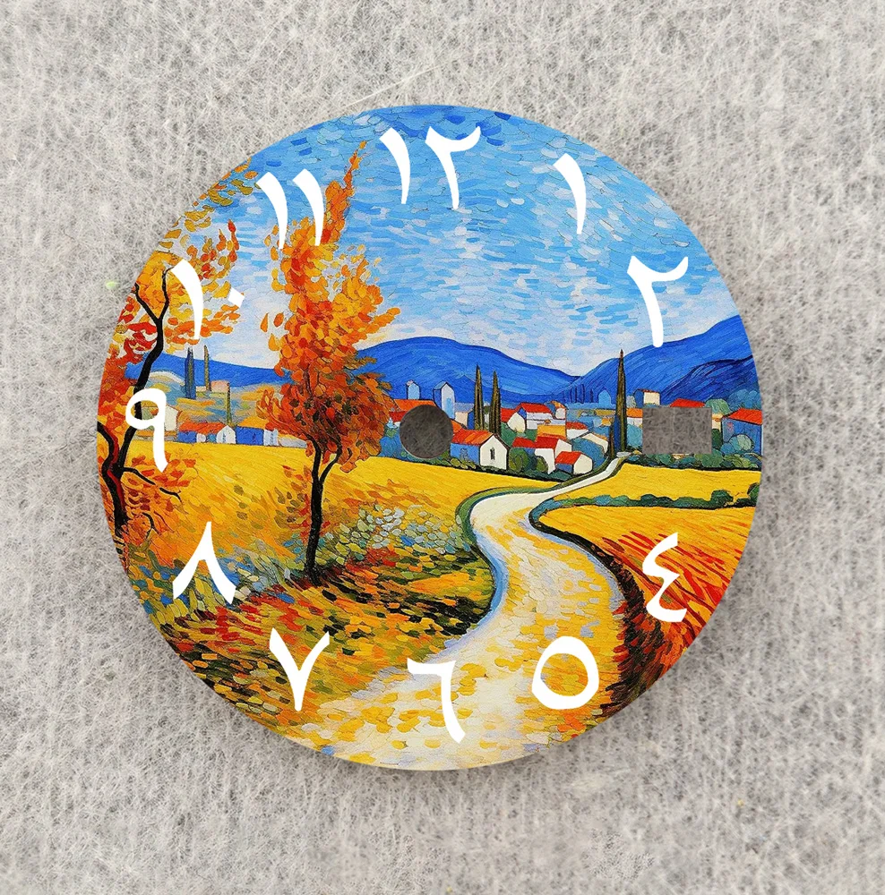 Циферблат NH35, креативная картина маслом, циферблат 28,5 мм, циферблат с арабскими цифрами, циферблат NH36, индивидуальная посадка, замена деталей часов NH35/36, механизм