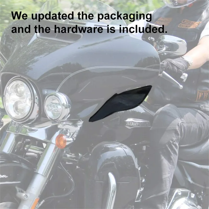 

Black Accessorie Adjustable Air Deflectors Side Wings Fairing Side Wing Windshield for Harley Touring Glide 2014-2022