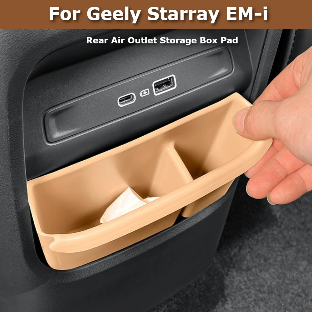 Para Geely Starray EM-i Galaxy Starship 7 2025 2026, Caja de Almacenamiento para la Salida de Aire Trasera, Protector de Interior para Coche, Contenedor de Basura