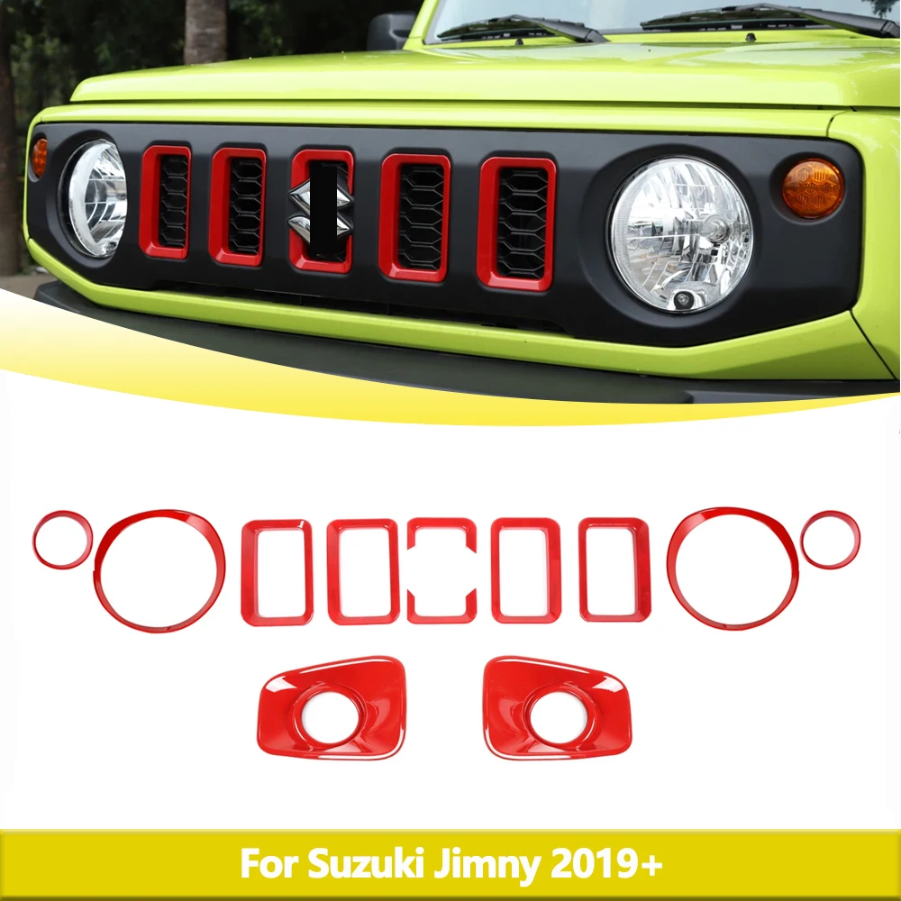 

Car Front Headlight Fog Light Turn Light Frame Decoration for Suzuki Jimny 2019-2023 Mesh Grille Cover Exterior Accessories