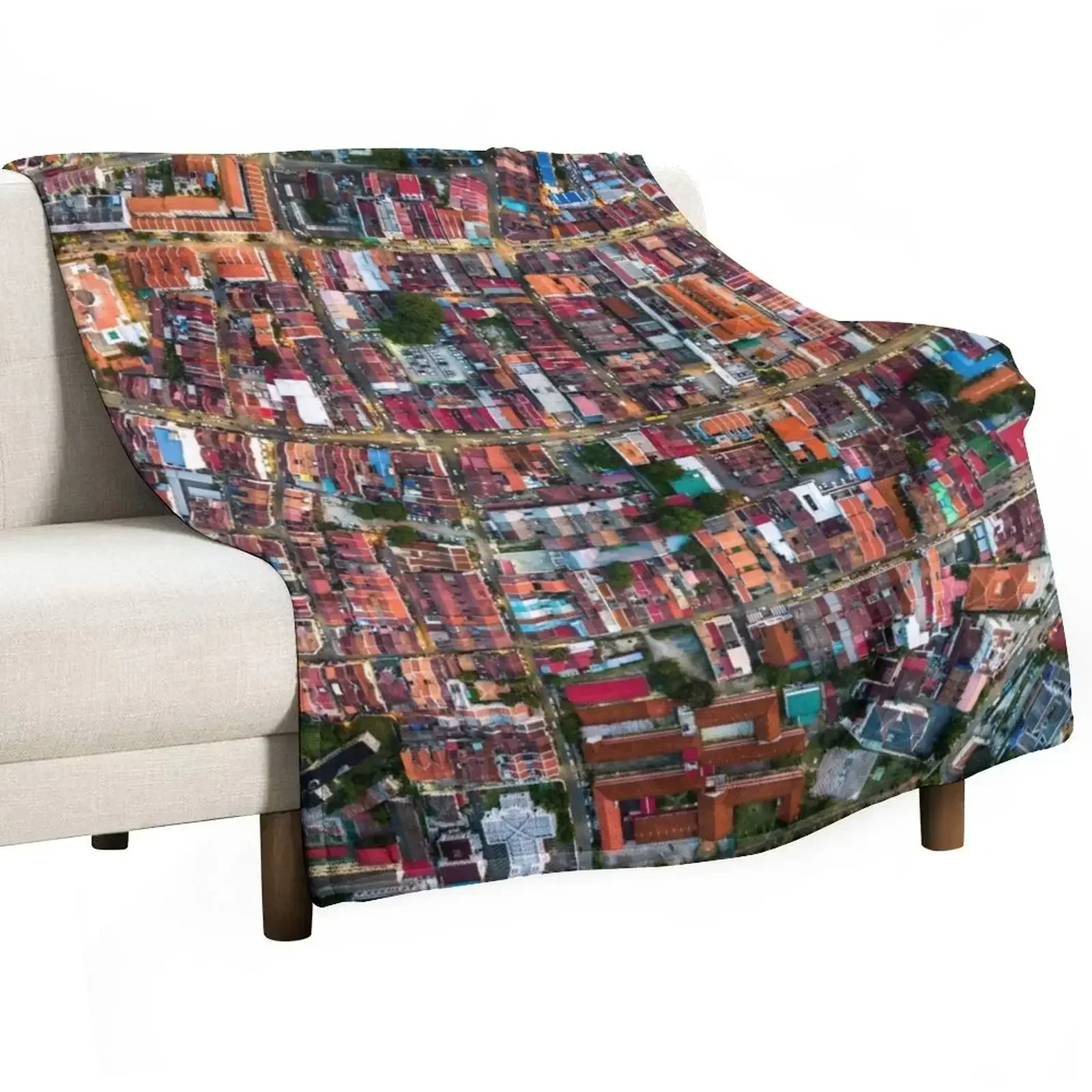 Over Penang - Chulia Street Throw Blanket Decorative Sofa Cute Plaid Sofa Throw Bed Blankets