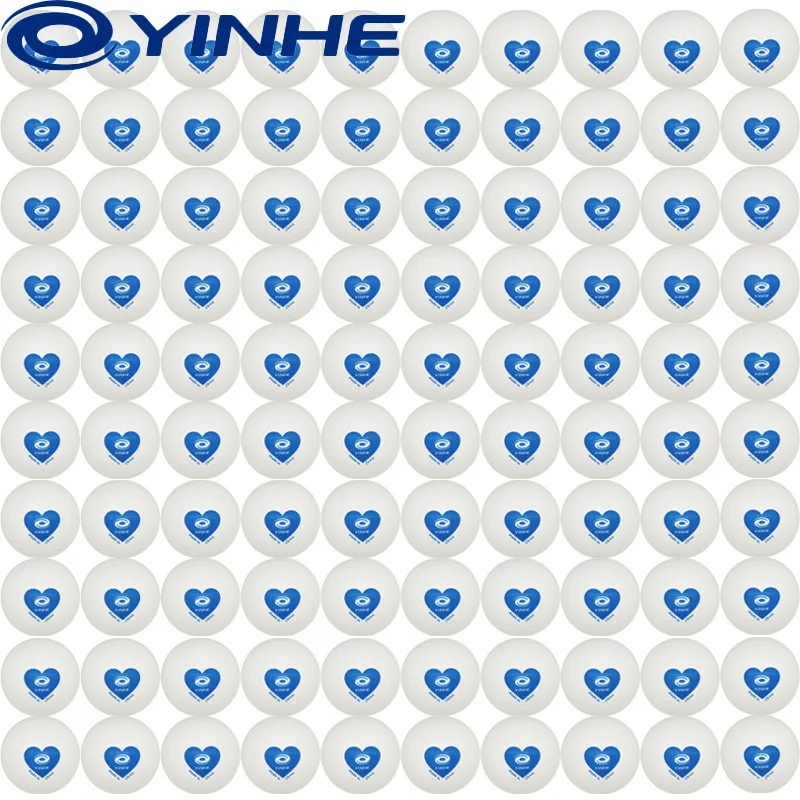 

50/100PCS YINHE Blue Heart Table Tennis Balls ABS 40+ New Material Ping Pong Balls Seamed High Elasticity Durable Training Balls