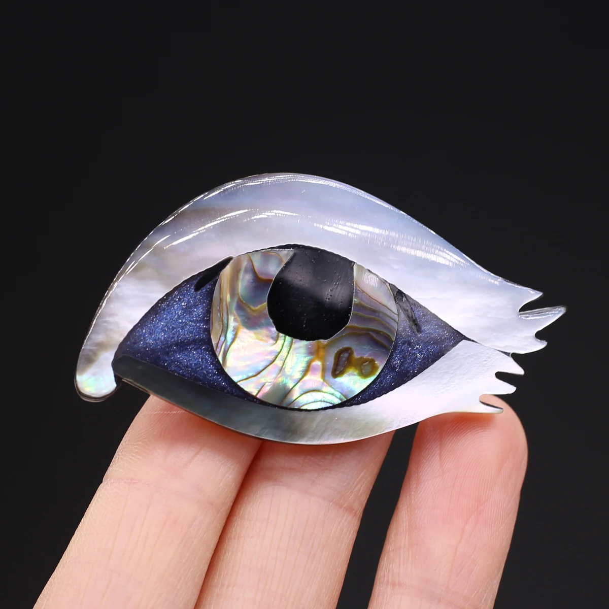 Natural Mother of Pearl Brooch Evil Eye Shell Pins Pendant for Women Men Jewelry Making DIY Charms Brooches Necklace Accessory