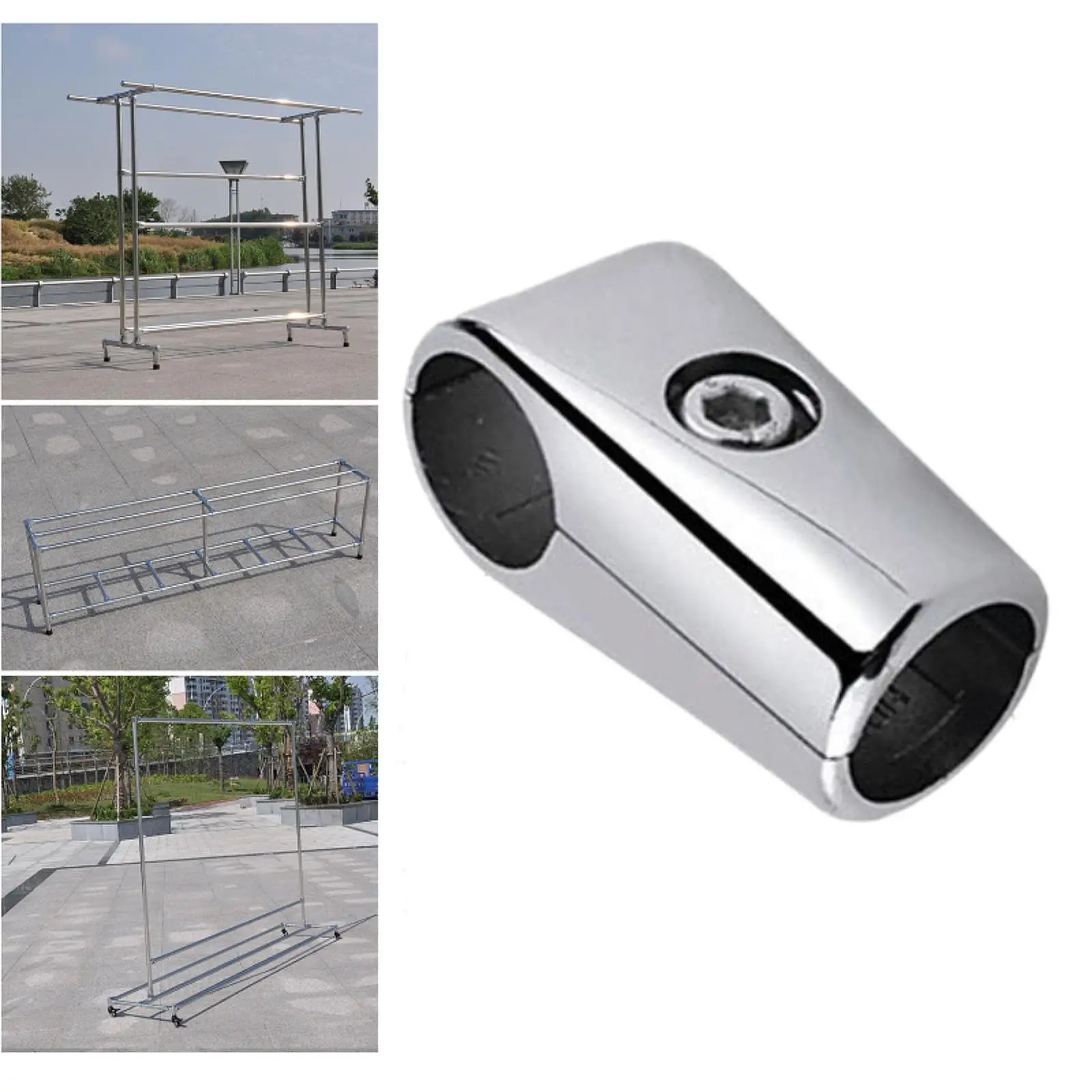 Tee Tube Pipe Connector Inner Dia 0.98 inch Coupling for Scaffold Fence Shed