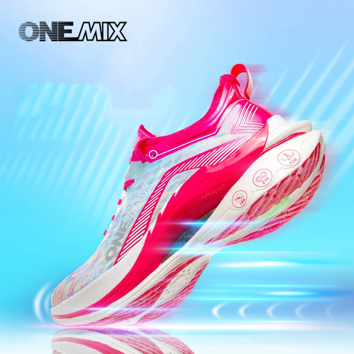 ONEMIX-Almofada de Espuma Leve Trail Racing Running Shoes, Malha Respirável, Estável Wearable, Tênis De Treinamento De Esporte Ao Ar Livre