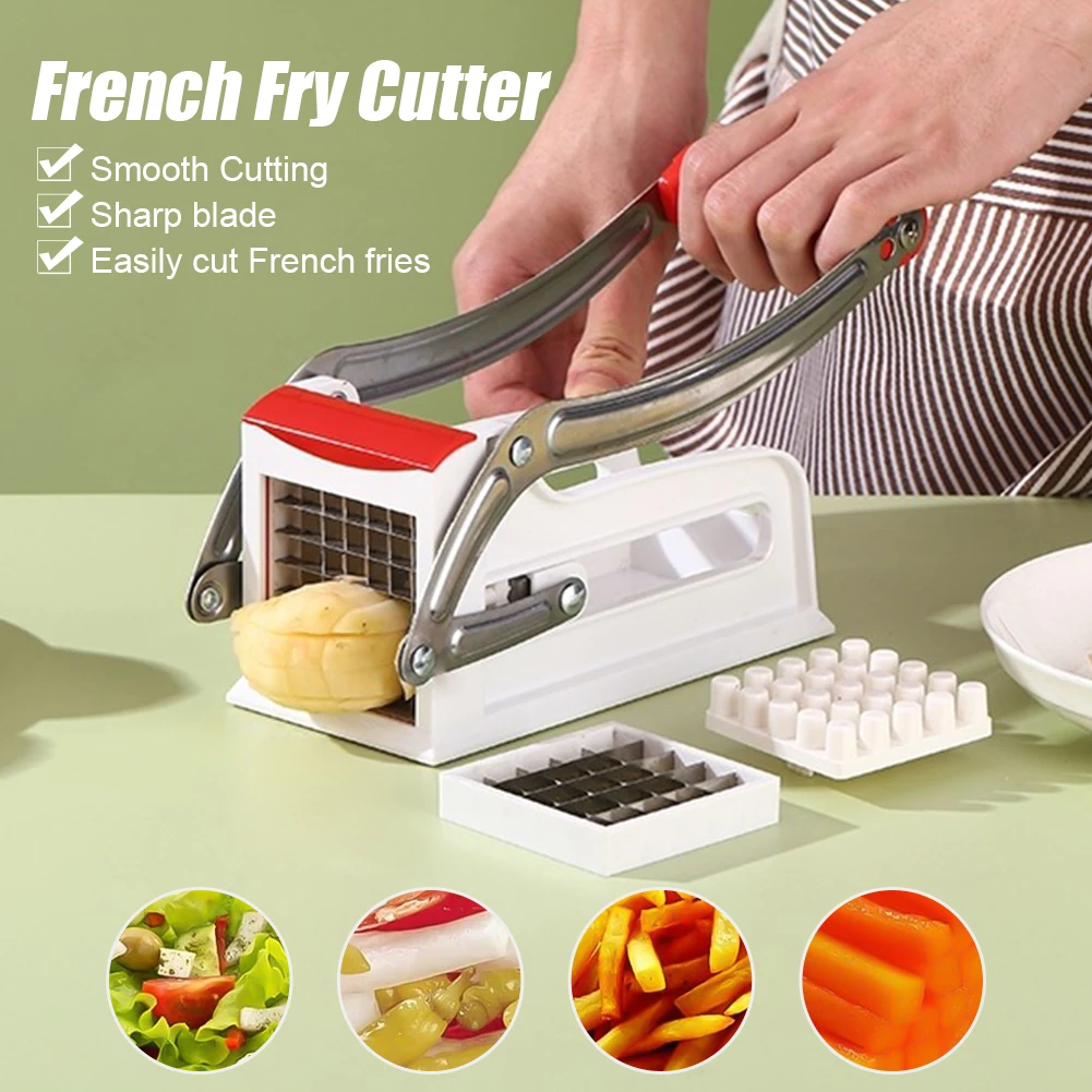 

French Cutter with 2 Blades Stainless Steel Manual Potato Slicer Cutter Chopper Potato Chipper For Potatoes