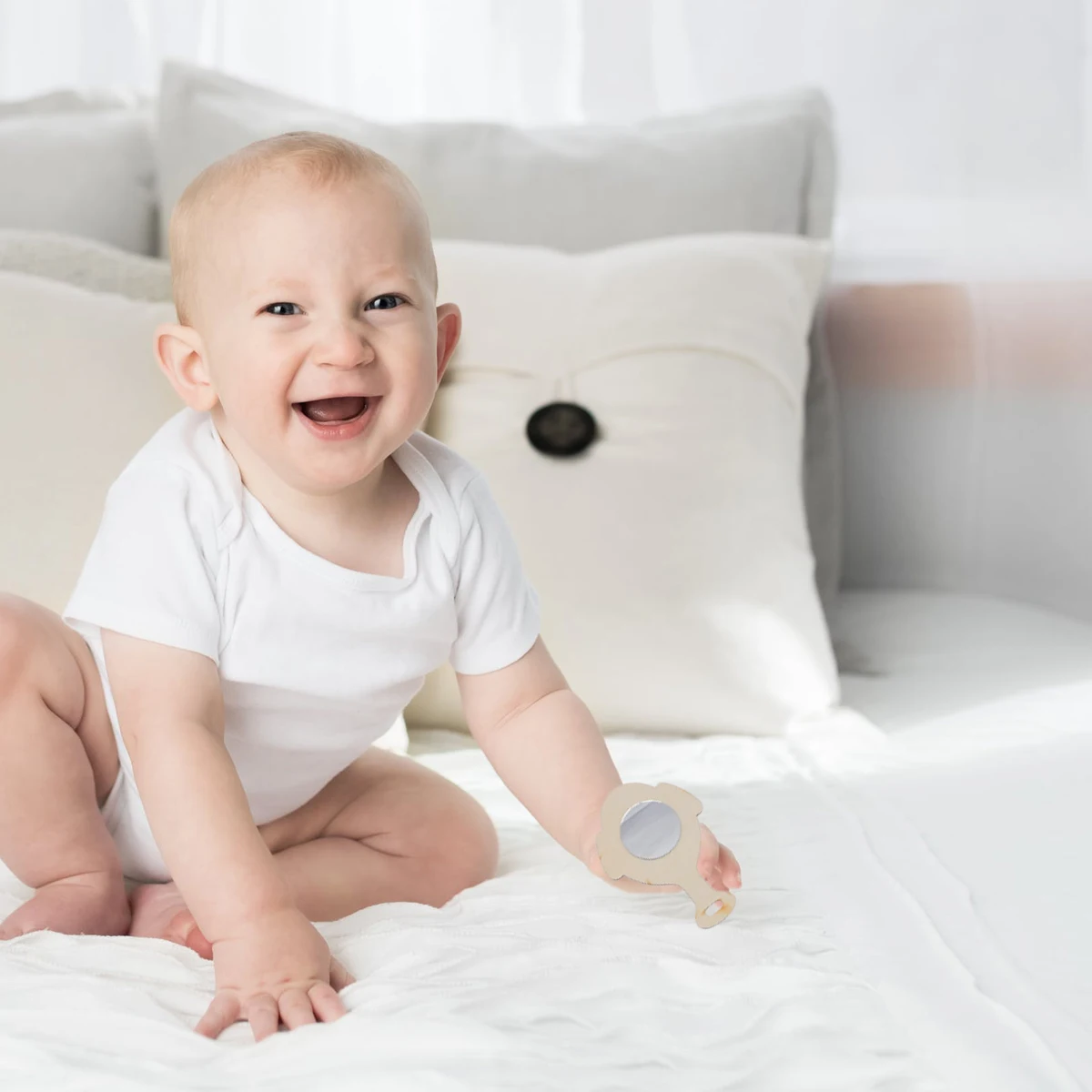 10 قطعة مرآة خشبية صغيرة DIY التعليمية اليدوية اللوحة الحرف مجموعة أرنب القط الدب البطريق ستار أنماط مرآة خشبية #3