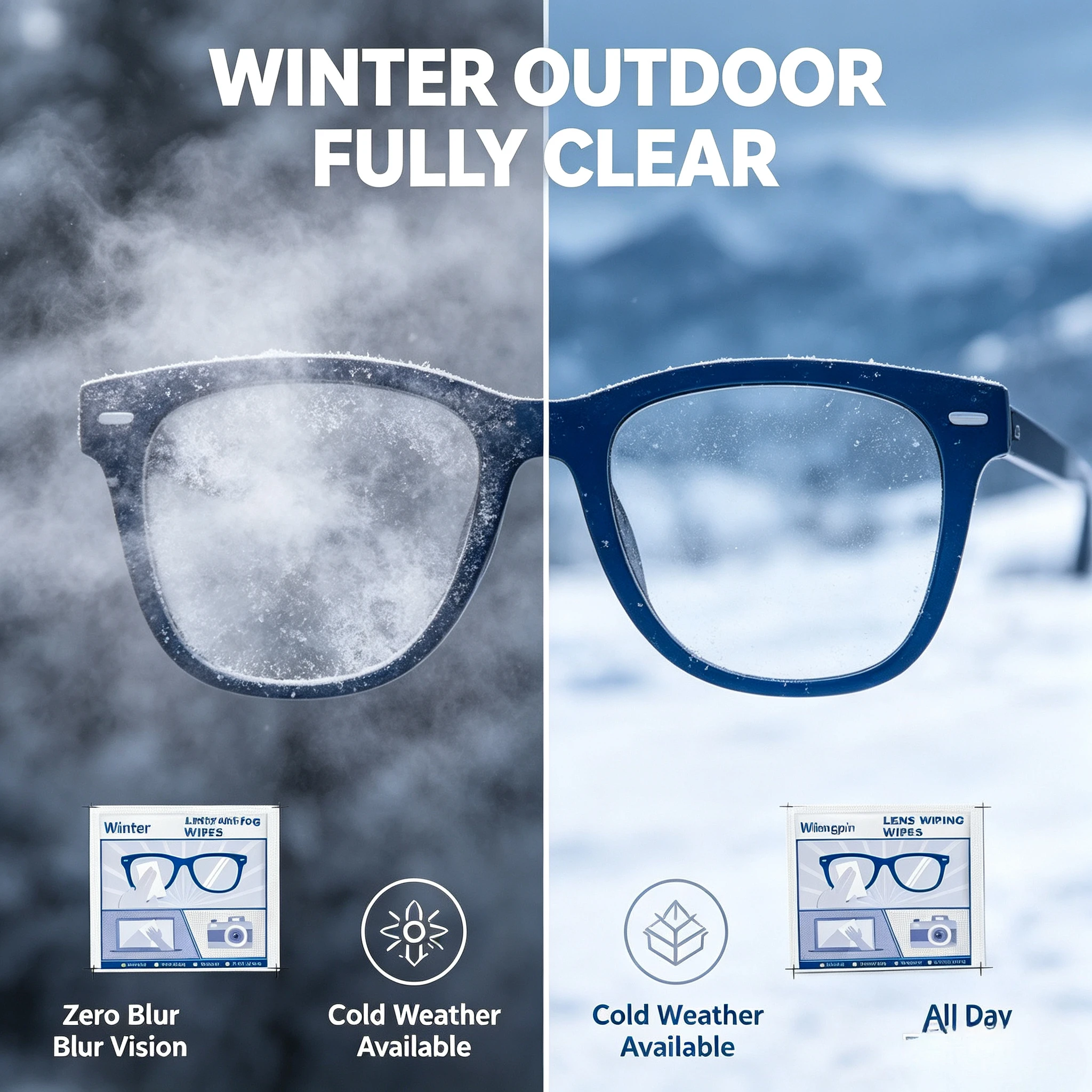 Disposable Eyeglass Cleaning Wipes! No Fogging or Water Streaks After Wiping; Individually Wrapped for Easy Carrying.