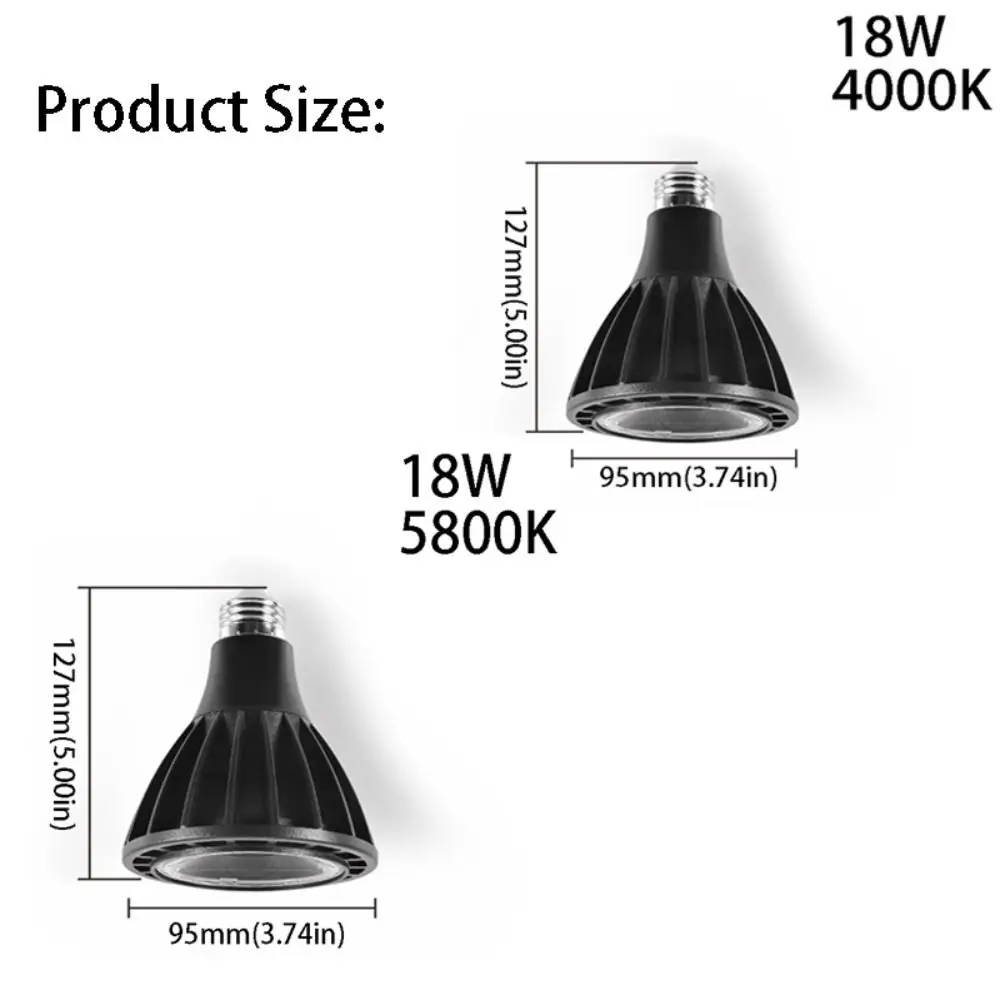 18 واط قوة الطيف الكامل LED تنمو ضوء دافئ أبيض بارد أبيض نمو النبات محسن سوبر LED الجسم الأسود راحة أسفل الضوء