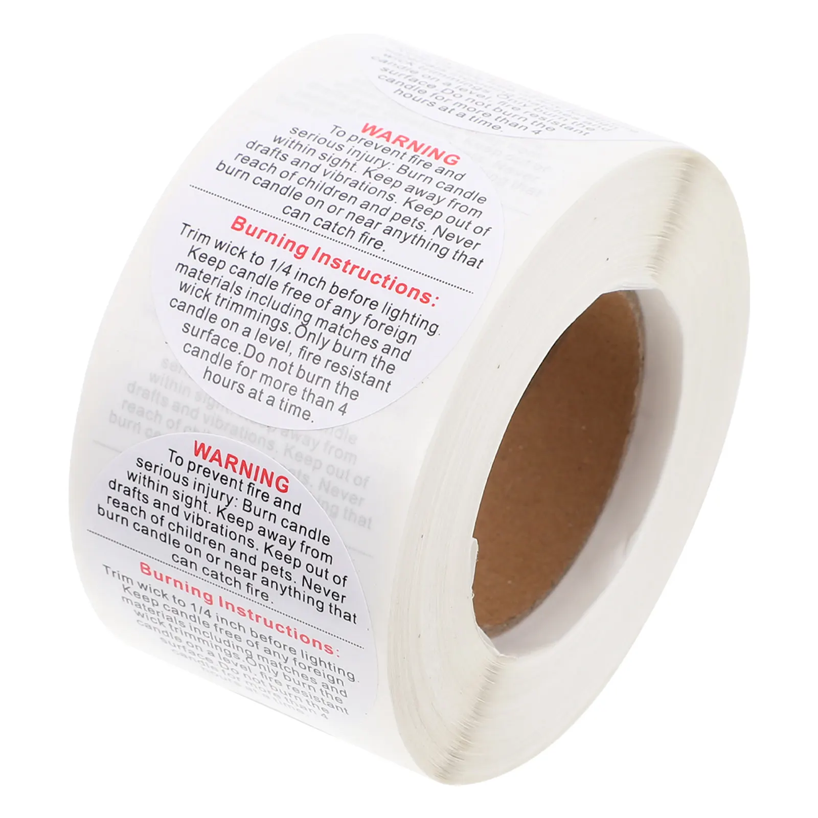 

1 Roll Warning Stickers Premium Paper Material Easy Peel Off Compact Design for Jars Containers Wax Melting Safety
