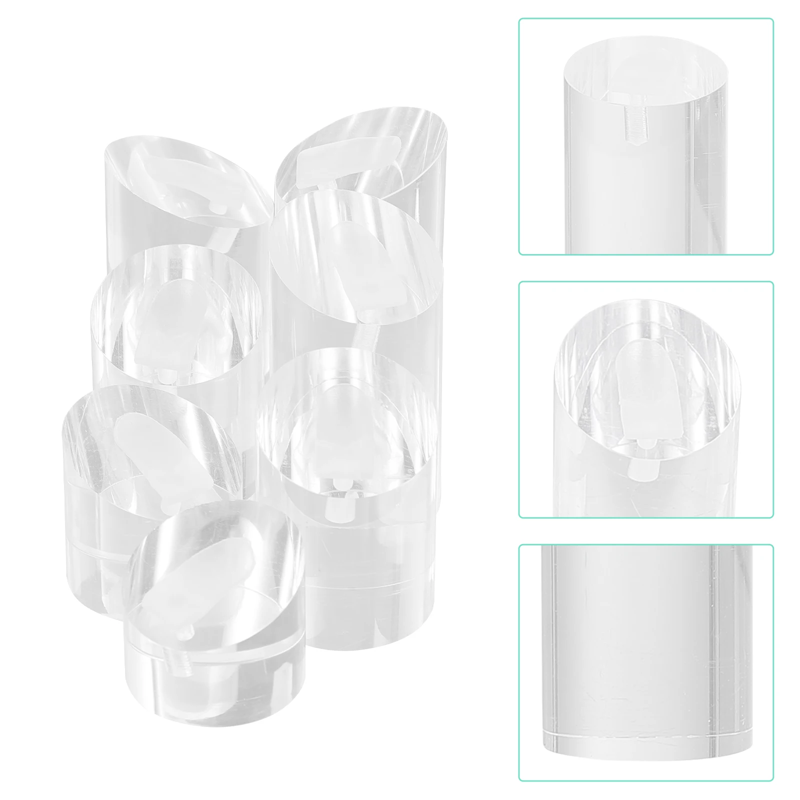 

7 Pcs Acrylic Ring Display High Transparent Jewelry Storage Racks Fashionable Holders Shelves Exquisite Brackets