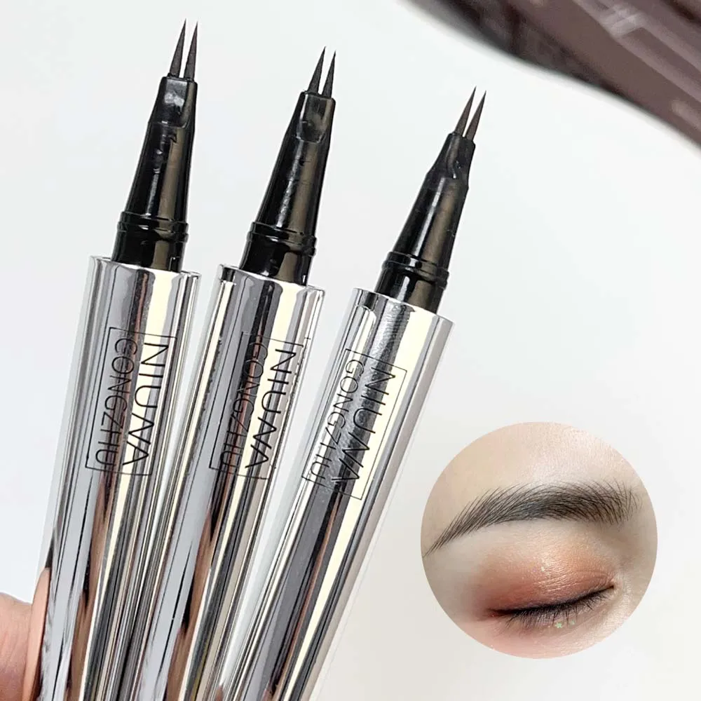 2Forks Matte Ultra-fine Liquid Eyebrow Pencil Waterproof Easy To Wear Eyebrows Tattoo Lower Eyelashes Eyeliner Makeup Cosmetics