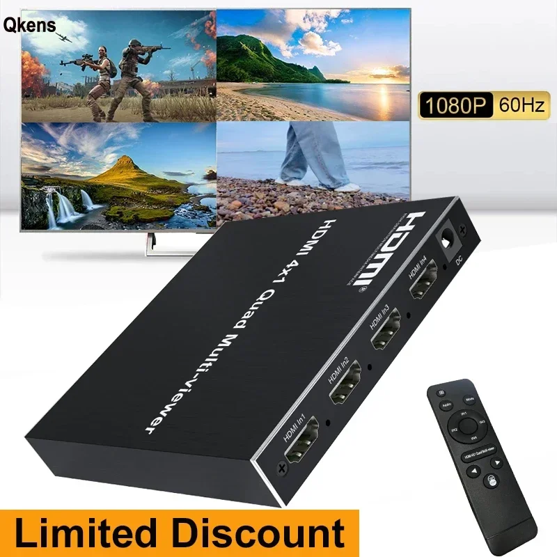 

4X1HDMI четырехъядерный мультипросмотр 1080P 60 Гц 2 3 4 сегмента экрана HDMI мультипросмотр бесшовный переключатель с камерой ПК на ТВ мультипросмотр