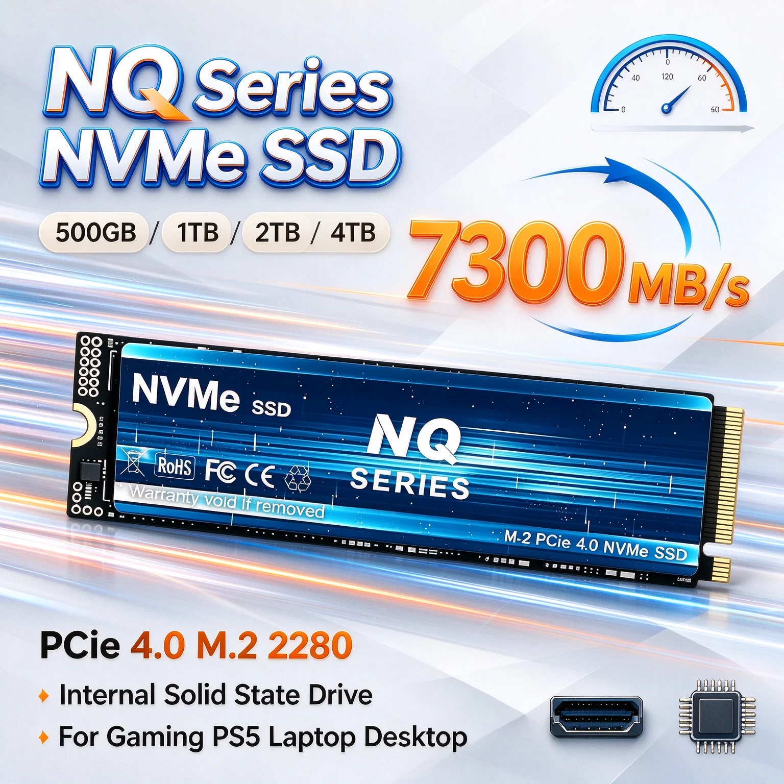 NQ Series PCIe 4.0 NVMe M.2 SSD Unleash the Beast Within Your PC with 2TB 4TB Internal Storage for Gamers Creators 7300MB/s