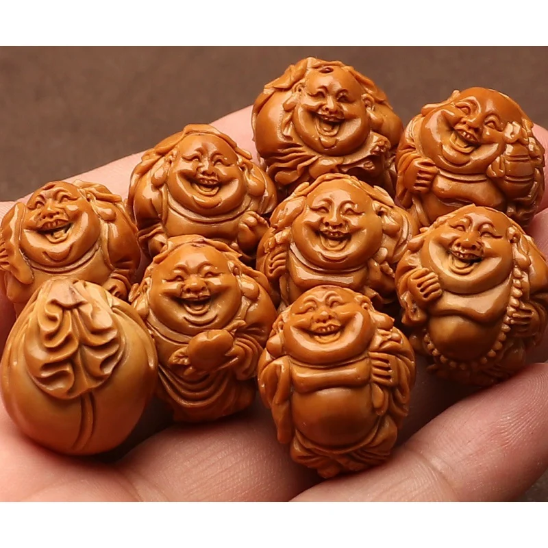 1.9 Large Seeds Olive Nut Lotus Leaf Carving Eight Maitreya Handmade Crafts Men's Walnut Bracelet