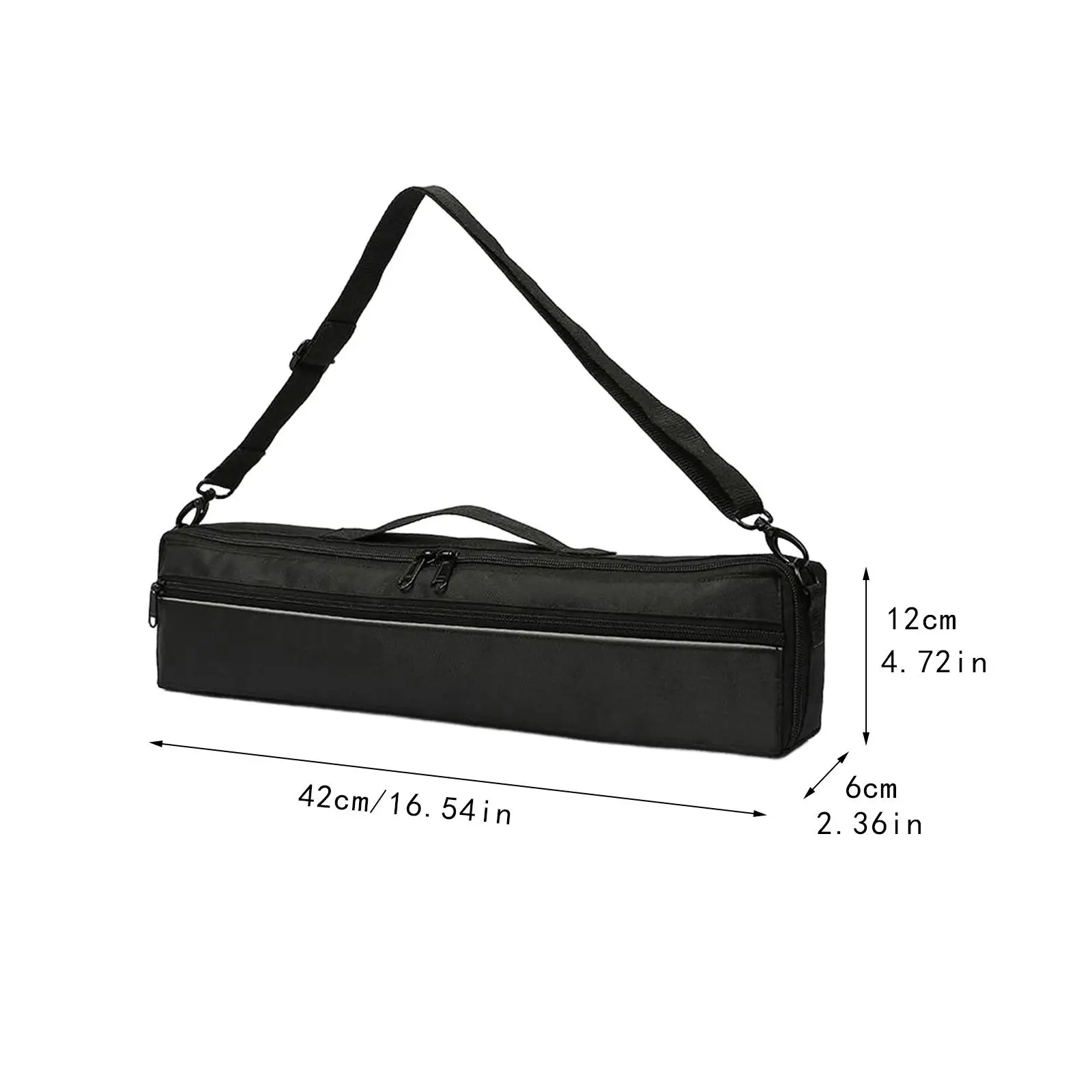 Flute Bag Portable 16 Hole Flute Storage Case Oxford Cloth Water Resistant Handheld Bag with Strap for Music Instrument Bag