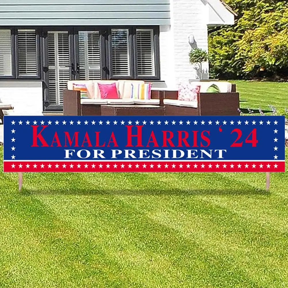 NEW High-end For Kamala Harris 2024 Garden Flags Kamala Harris For President 2024 Flag Large Banner Blue Outdoor Yard Car Decor