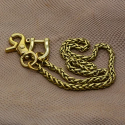 Retro Brass wallet jean trousers trucker snake chain D shackle connector spring clasp keychain keyring street dance decor