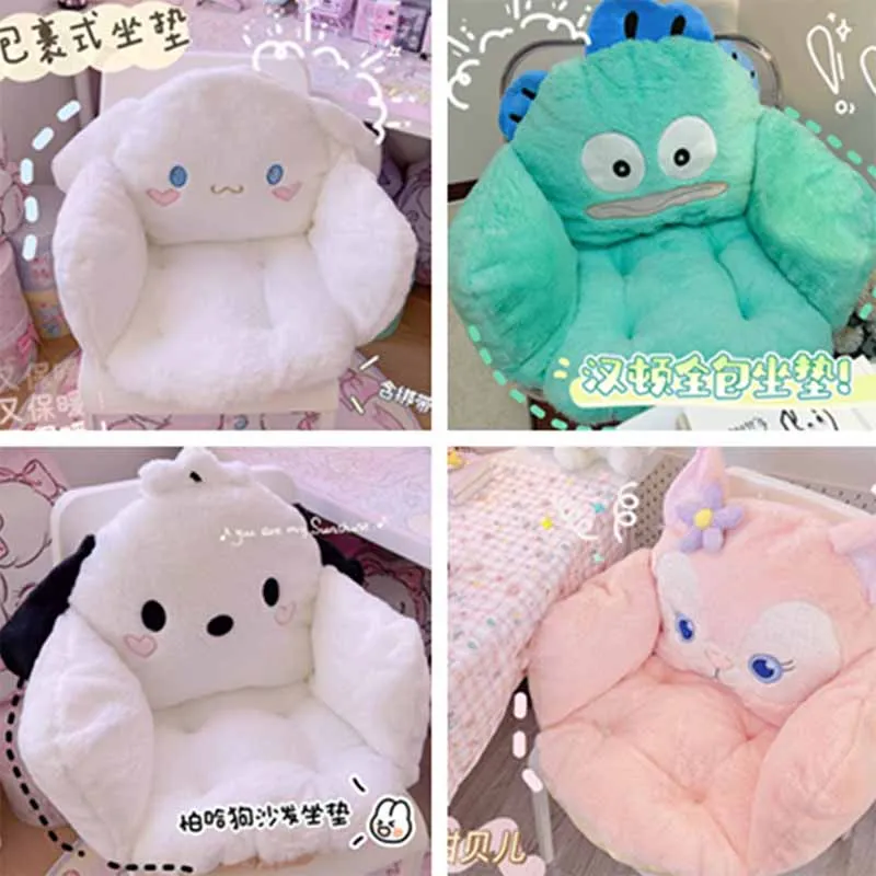 

Sanrio Kawaii Cartoon Plush Fart Cushion Warm Full Encirclement Cushion Cinnamoroll Mymelody Kuromi Doll Anime Toy Gift for Girl