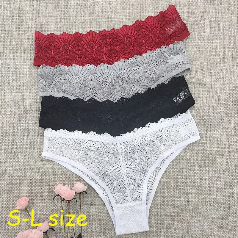 Women Briefs Full Lace Panties Hollow Out Low Waist Underwear Breathable Underpants Female Lingerie Seamless Intimates