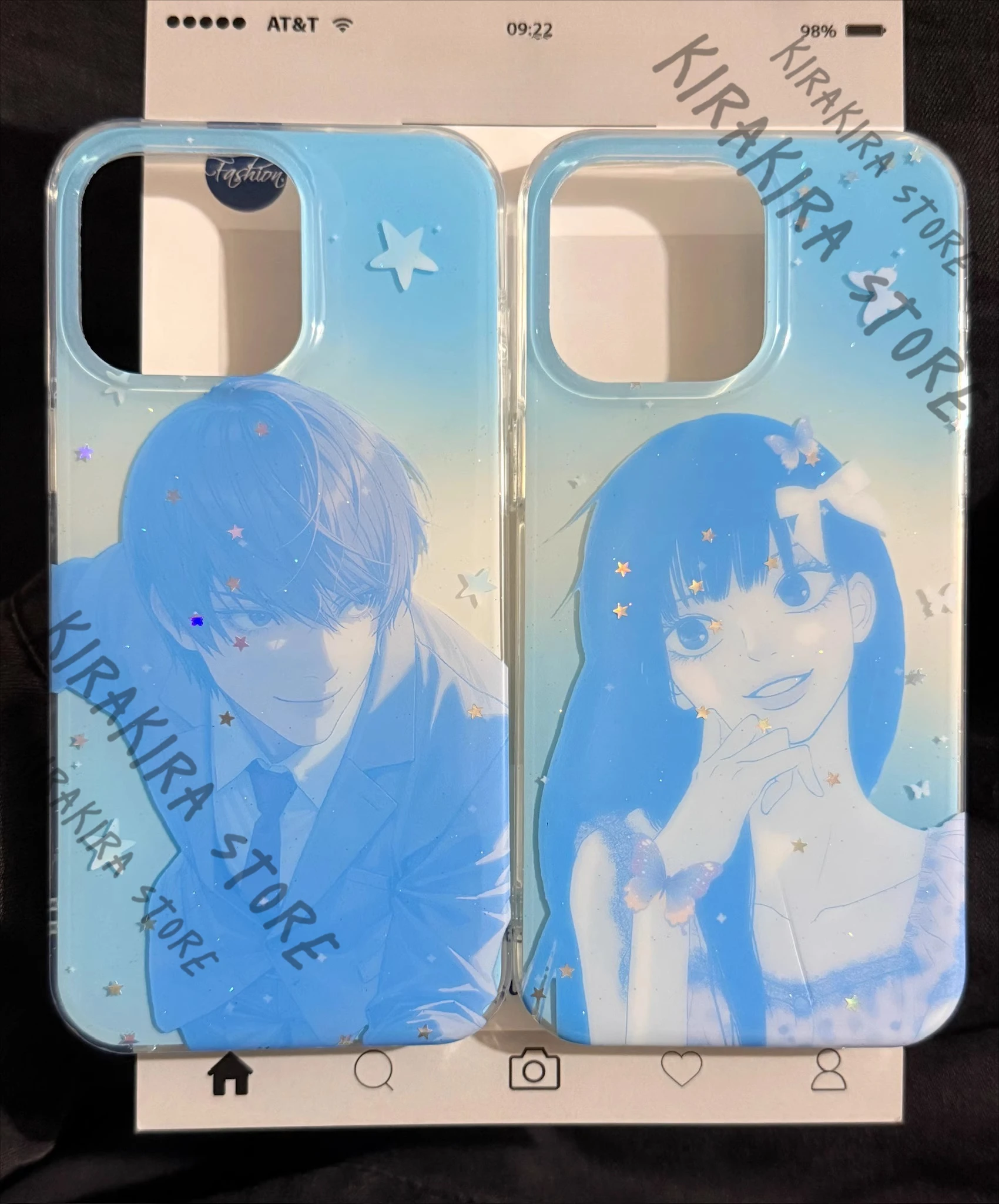 

Lovely Blue Stars Kuronuma Sawako Phone Case Cartoon Cute Creative Mobile Phones Shell Kazehaya Shouta Couples Protective Sleeve