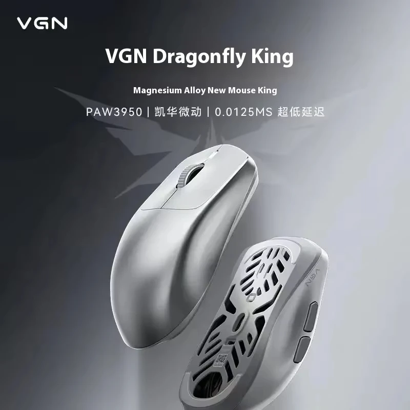 VGN Dragonfly King Magnesium Alloy PAW3950 Game Mouse Competitive Gaming Dual 8K Wireless Gaming Mouse For FPS Gamer Customized