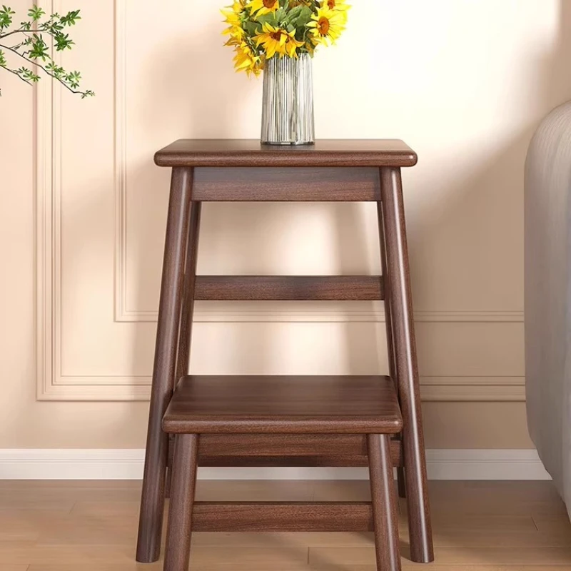 Home ladder stool folding ladder herringbone ladder thickened solid wood chair stool dual-purpose climbing stairs