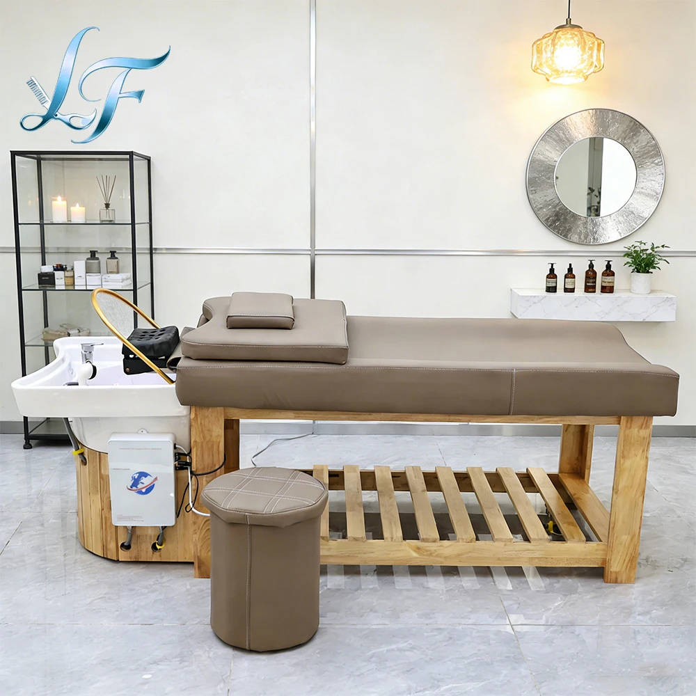 Massage Table Massage Bed Shampoo Beds Head Spa Salon Furniture Hair Washing Equipment Beauty Care Bed Sofa Cushion Durable 3