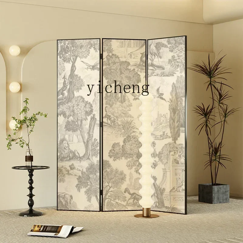XL partition living room folding mobile bedroom blocking sofa bedside background decoration retro