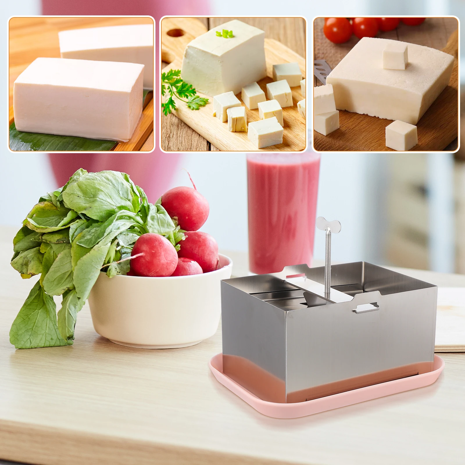 

High Quality Stainless Steel Tofu Mold for DIY Homemade Soybean Curd Pressing Reliable Tofu Making Tool Kitchen Cooking Mold