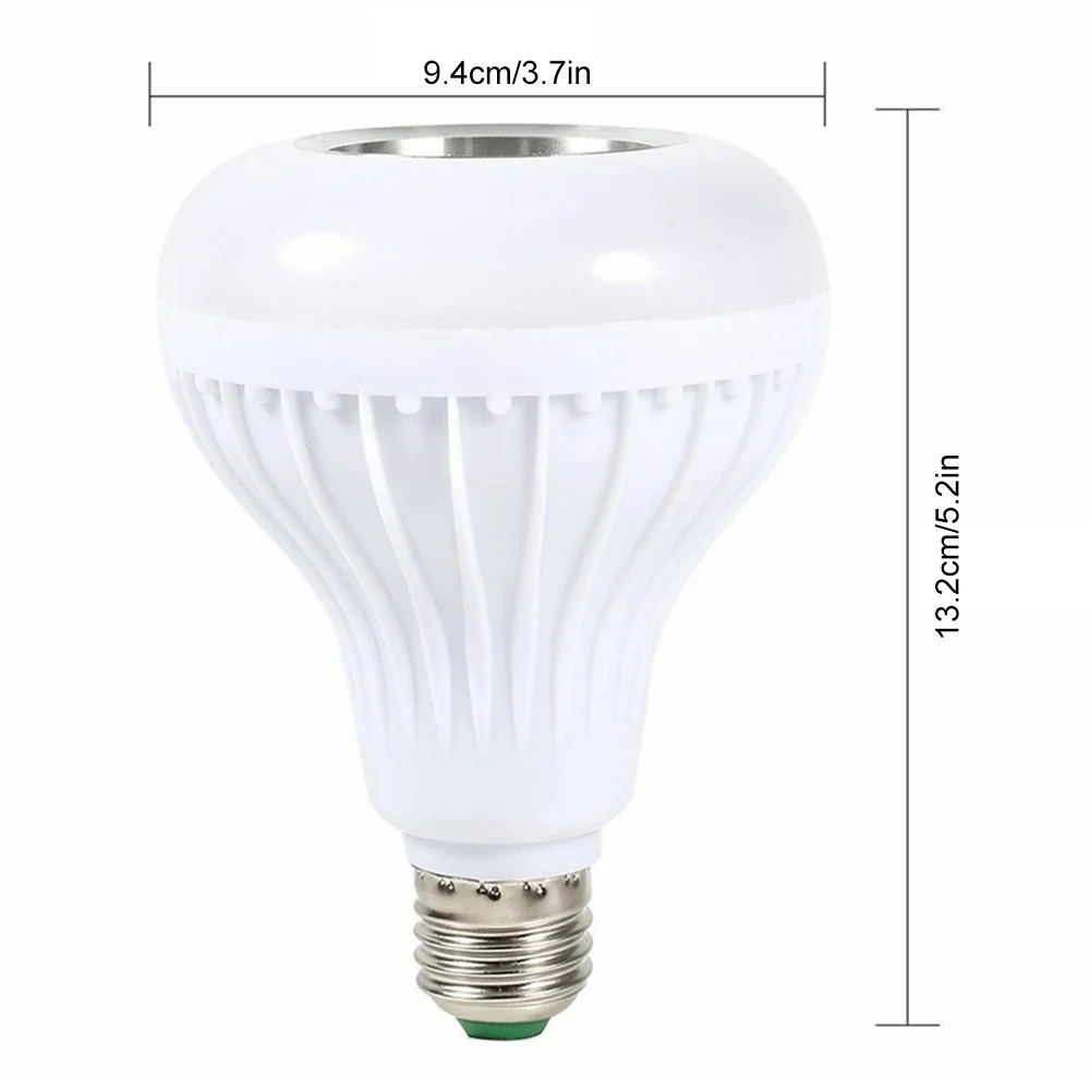 LED متعدد الألوان تغيير مصابيح كهربائية E27 12 واط RGB بلوتوث المتكلم لمبة لاسلكية الموسيقى اللعب ضوء مصباح مع جهاز التحكم عن بعد